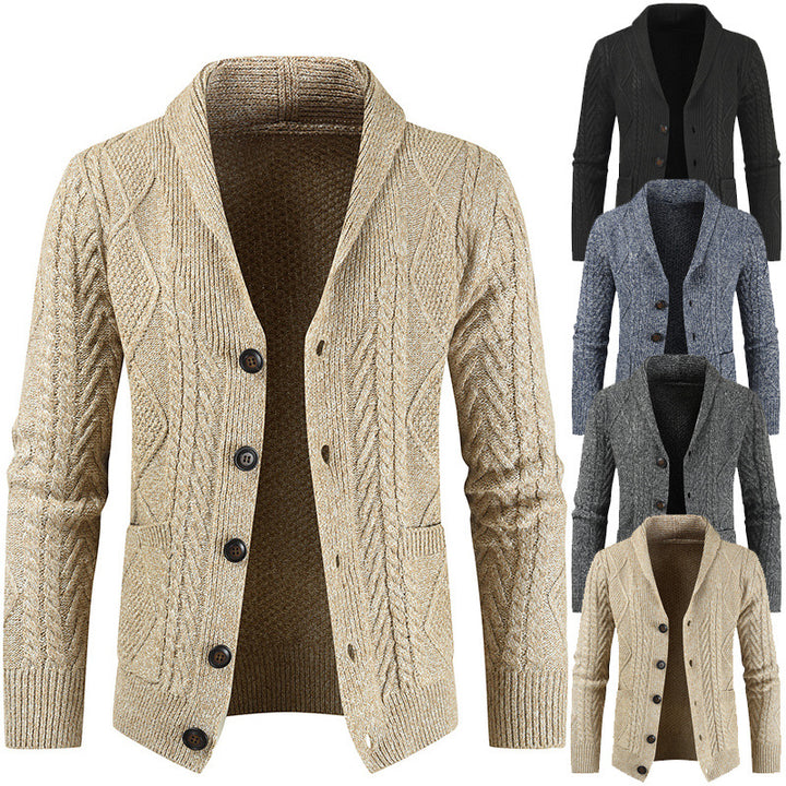 Herren nan Strickcardigan mit Zopfmuster und Schalkragen Echo Archiv