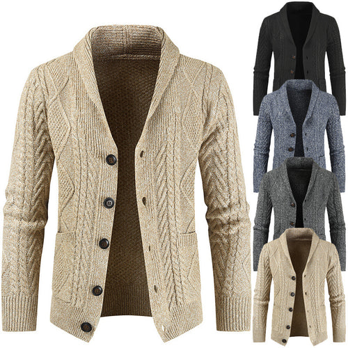 Herren nan Strickcardigan mit Zopfmuster und Schalkragen Echo Archiv