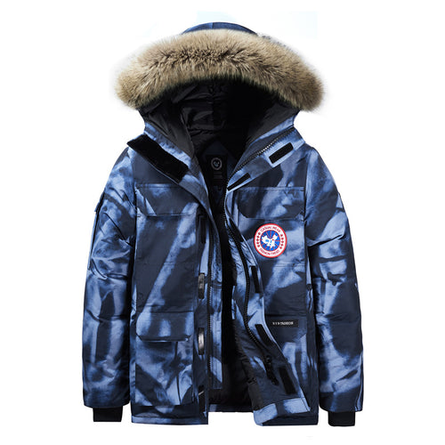 Herren Thermo-Parka mit abnehmbarer Kapuze und Fellkragen – Marzano