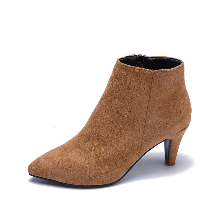 Damen nan spitze Knöchelstiefelette in Wildlederoptik mit schmalem Stilettoabsatz und seitlichem Reißverschluss Echo Archiv