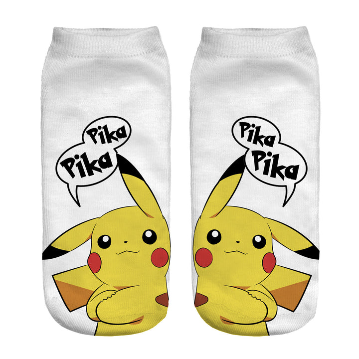 Unisex Niedrige Ankle-Socken mit Cartoon-Monster-Gesicht und weichem Baumwollmix – Norré