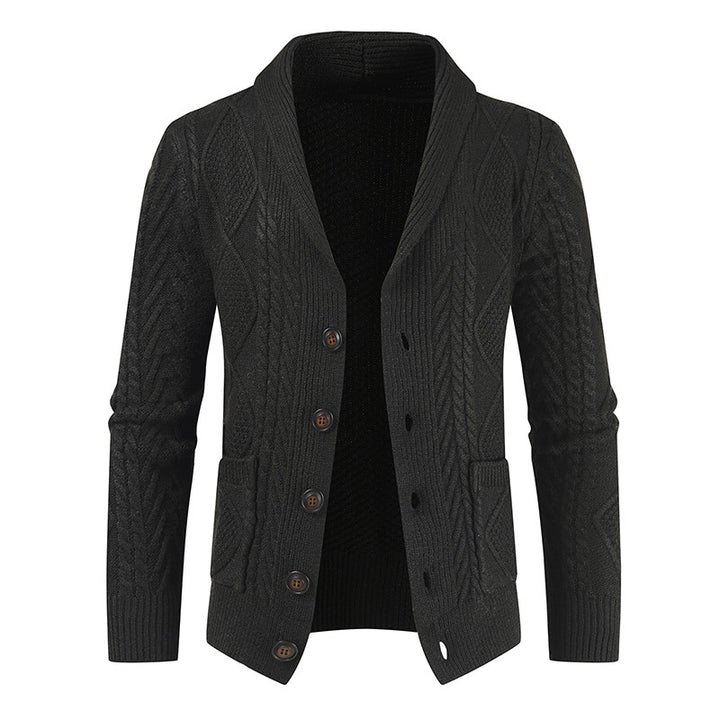Herren nan Strickcardigan mit Zopfmuster und Schalkragen Echo Archiv
