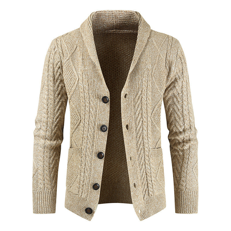 Herren nan Strickcardigan mit Zopfmuster und Schalkragen Echo Archiv