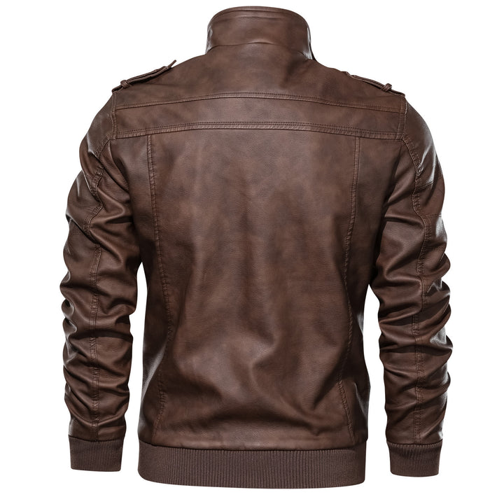 Herren Stilvolle Kunstlederjacke mit integrierter Kapuze Echo Archiv