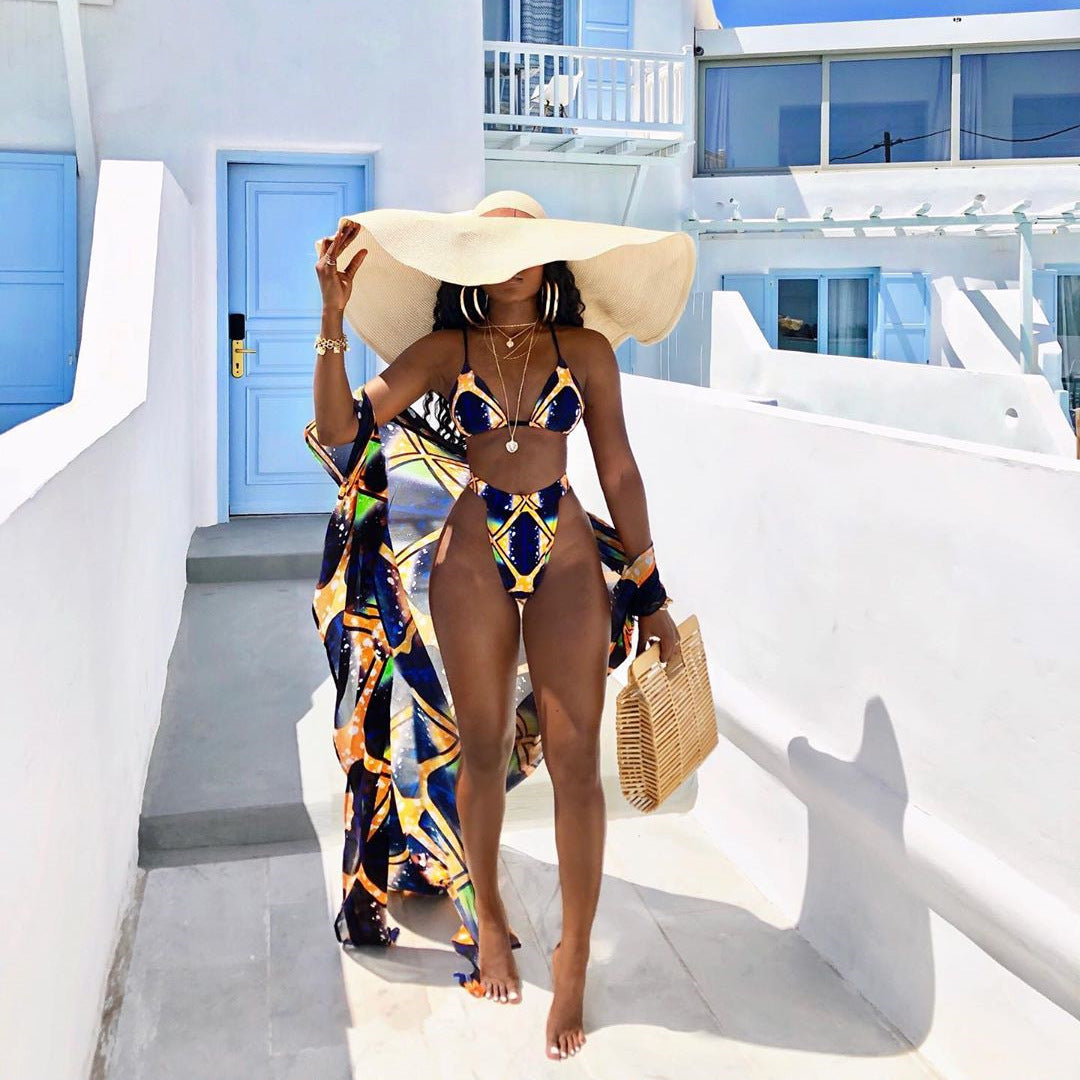 Damen Bikiniset mit leichtem Cover-Up und modernem geometrischem Design Echo Archiv