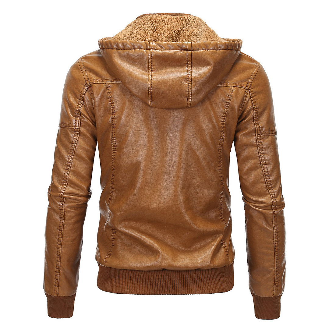 Herren Kunstlederjacke mit kuscheligem Innenfutter und praktischen Taschen Echoarchiv