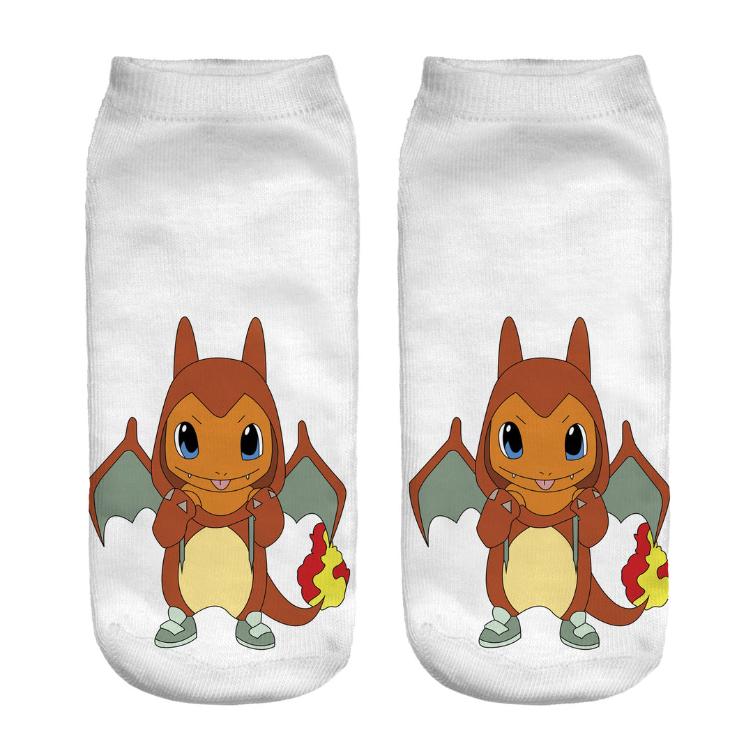 Unisex Niedrige Ankle-Socken mit Cartoon-Monster-Gesicht und weichem Baumwollmix – Norré