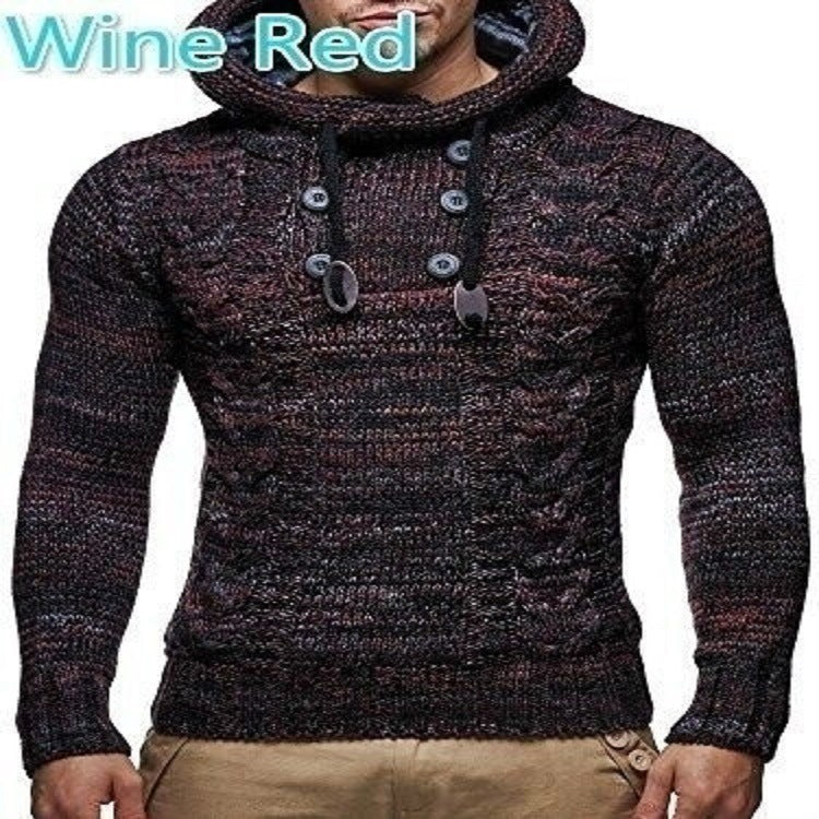 Herren Strickpullover mit hochschließendem Kragen und markantem Zopfmuster Echoarchiv