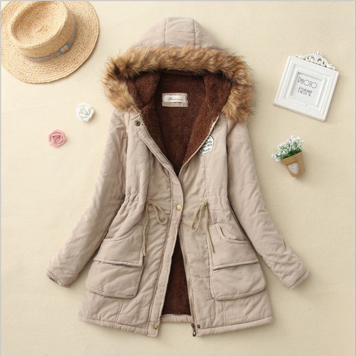 Damen Gefütterter Parka mit Kunstfellkapuze und Teddyfutter – Avérine