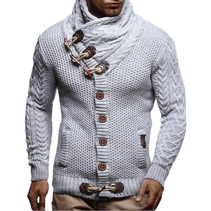 Herren Strapazierfähiger Strickpullover mit asymmetrischem Kragen Echoarchiv