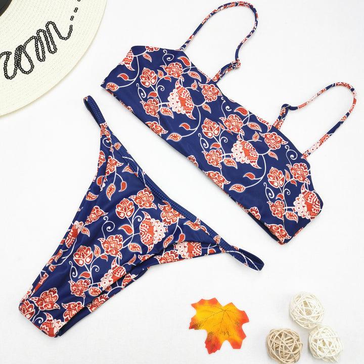 Damen floral gemusterter Bikini mit modischem Schnitt Echo Archiv