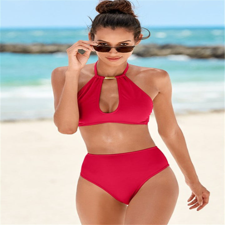 Damen Hochgeschnittener Bikini mit elegantem Halter-Design Echo Archiv