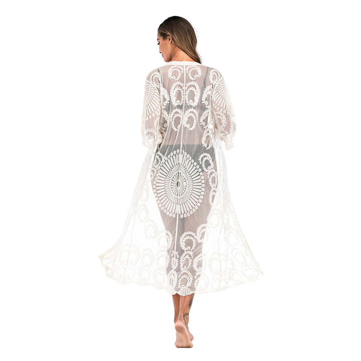 Damen Häkelstrandüberwurf mit elegantem floralem Design und lässigem Schnitt Echo Archiv