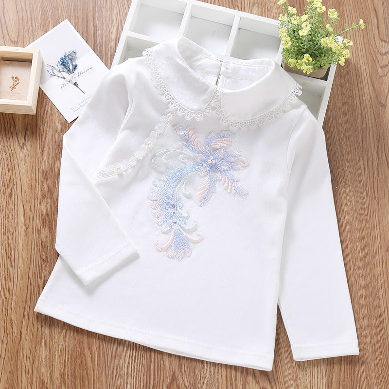 Mädchen modisches Sweatshirt mit elegantem Spitzenbesatz Echo Archiv