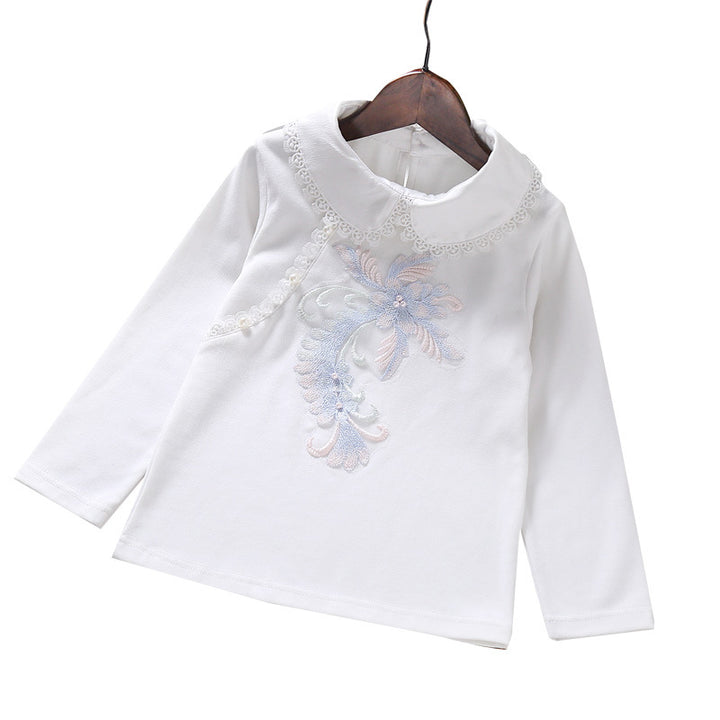 Mädchen modisches Sweatshirt mit elegantem Spitzenbesatz Echo Archiv