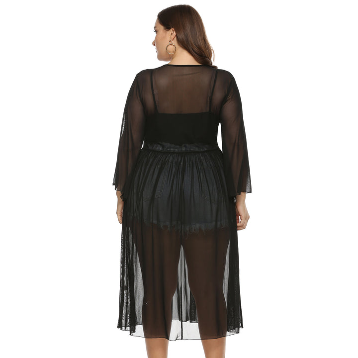 Damen transparenter Strandüberwurf mit animalischem Motiv Echo Archiv