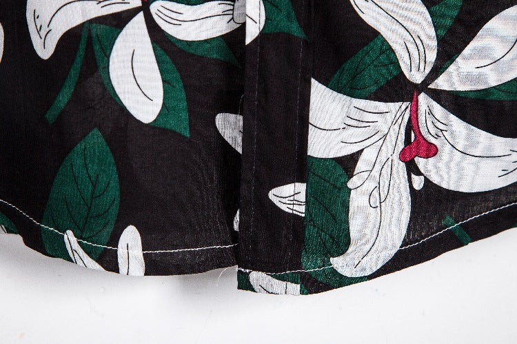 Herren Kurzarmhemd mit floralem Design und atmungsaktiver Baumwollqualität Echoarchiv
