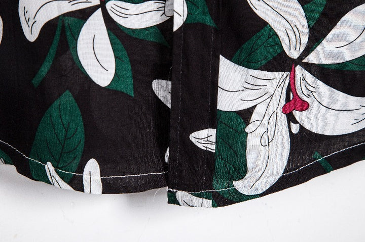 Herren Kurzarmhemd mit floralem Design und atmungsaktiver Baumwollqualität Echoarchiv