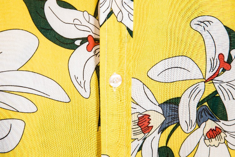 Herren Kurzarmhemd mit floralen Mustern und luftigem Stoff Echoarchiv