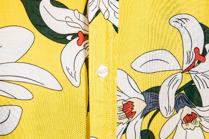 Herren Kurzarmhemd mit floralen Mustern und luftigem Stoff Echoarchiv