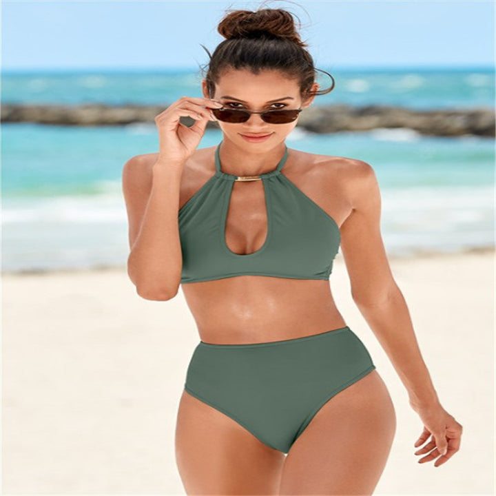 Damen Hochgeschnittener Bikini mit elegantem Halter-Design Echo Archiv