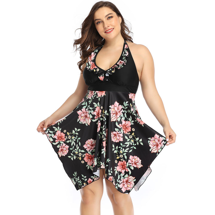 Damen Strandkleid mit floralem / luftigen Überwurf Echo Archiv