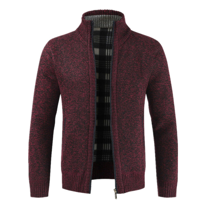 Herren Strickjacke mit hohem Kragen und plüschigen Innenfutter Echoarchiv