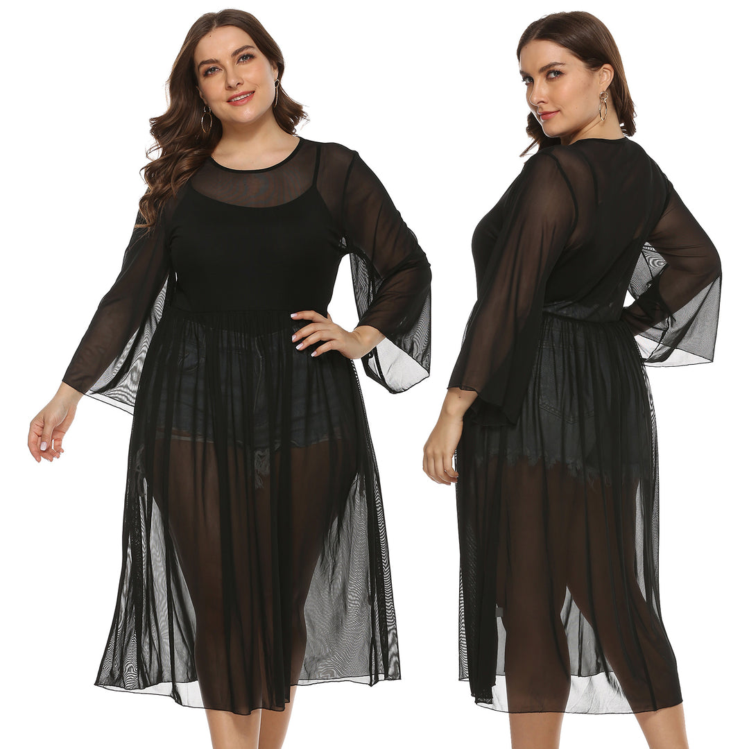 Damen Transparente Strandrobe Echo Archiv