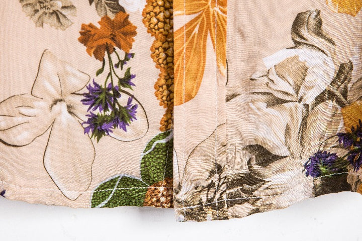 Herren Kurzarmhemd mit buntem botanischen Druck und lässiger Passform Echoarchiv