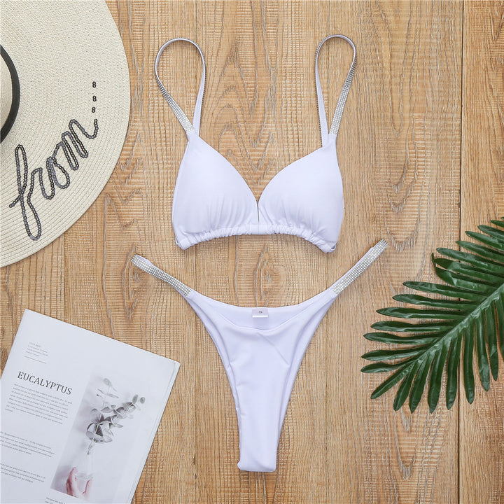 Damen Sportliches Triangel-Bikini-Set mit glamourösen Strassdetails Echo Archiv