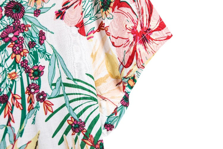 Herren Kurzarmhemd im tropischen Blumen-Design mit lockerer Passform Echoarchiv