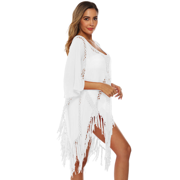 Damen eleganter Häkel-Strandüberwurf mit Fransen Echo Archiv