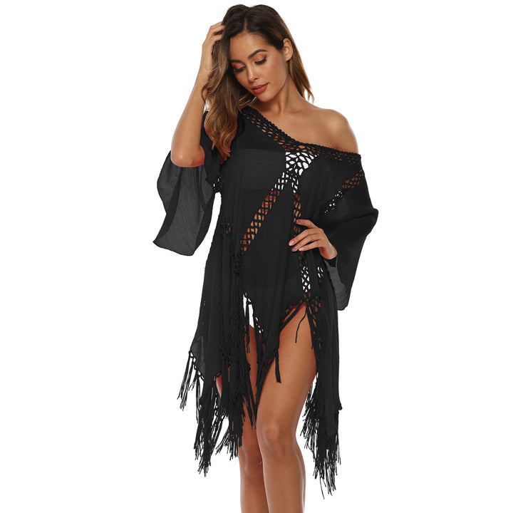 Damen eleganter Häkel-Strandüberwurf mit Fransen Echo Archiv