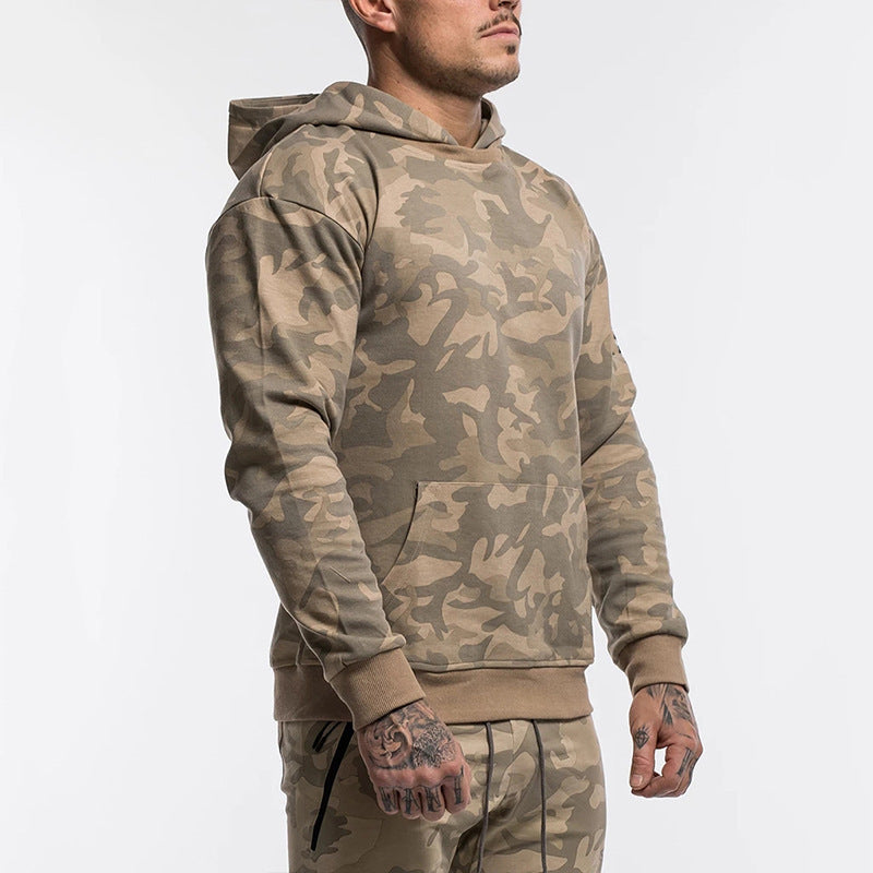 Herren Camo Kapuzenpullover aus hochwertigem Sweatstoff mit praktischer Kängurutasche Echoarchiv