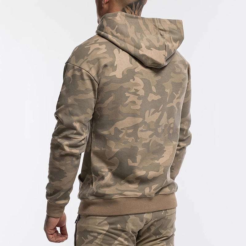 Herren Camo Kapuzenpullover aus hochwertigem Sweatstoff mit praktischer Kängurutasche Echoarchiv