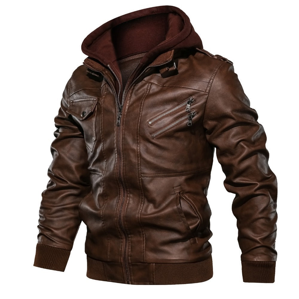 Herren lässige jacke mit abnehmbarer Kapuze und funktionalen Taschen Echoarchiv