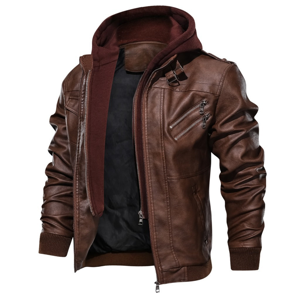 Herren lässige jacke mit abnehmbarer Kapuze und funktionalen Taschen Echoarchiv