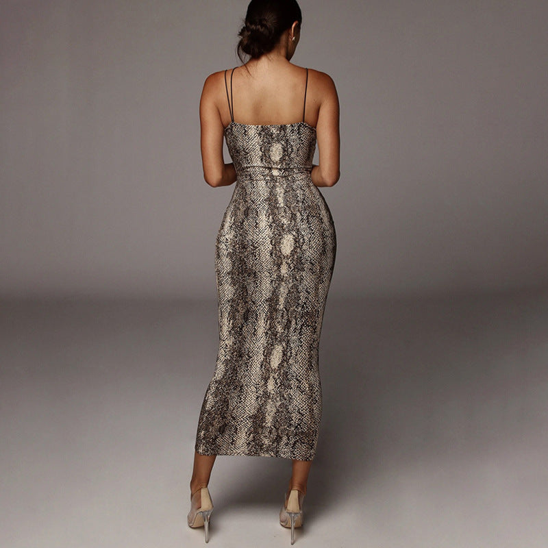 Damen Leopardenmuster Maxikleid Echo Archiv