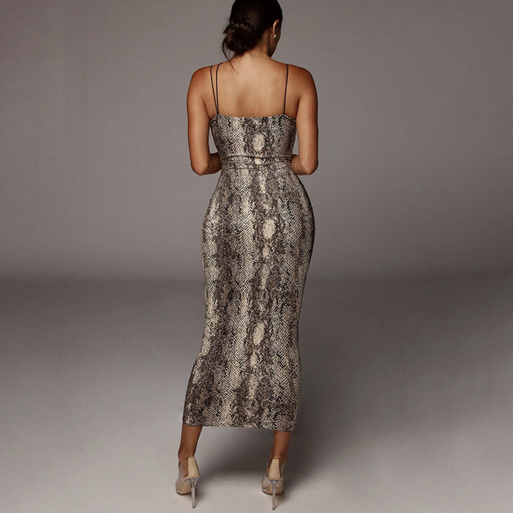 Damen Leopardenmuster Maxikleid Echo Archiv
