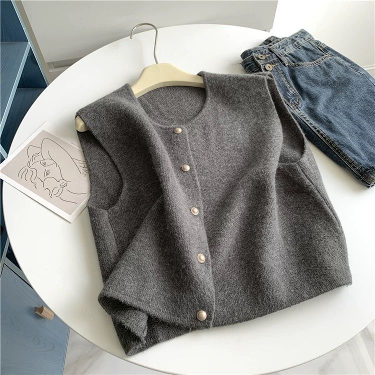 Damen-Strickpullover mit Stehkragen, einfarbig