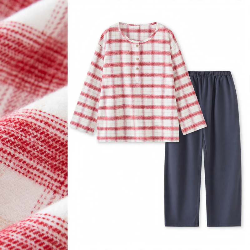 Winter-Pyjama-Set aus angerauter Baumwolle für Paare