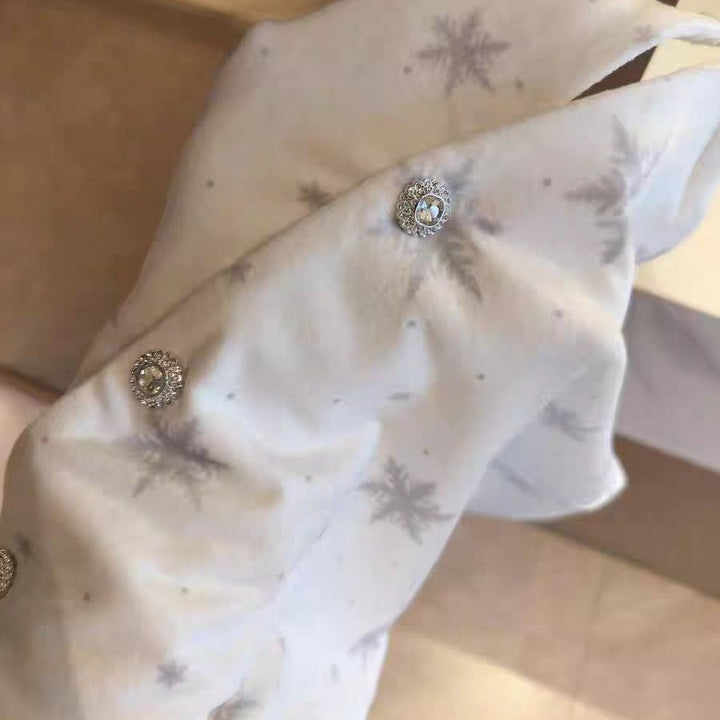 Damen-Pyjama mit Schneeflocken-Muster, Insel-Fleece