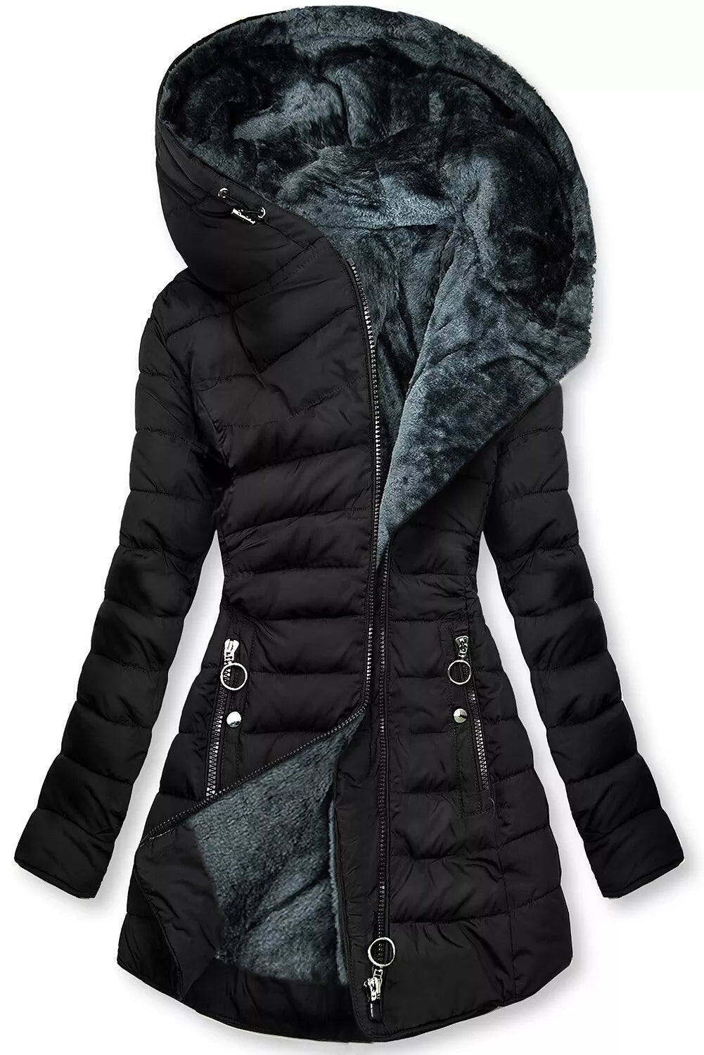 Echoarchiv | Lange Winterjacke mit Kapuze für Damen IdEchoarchivl für Die Kalte Jahreszeit
