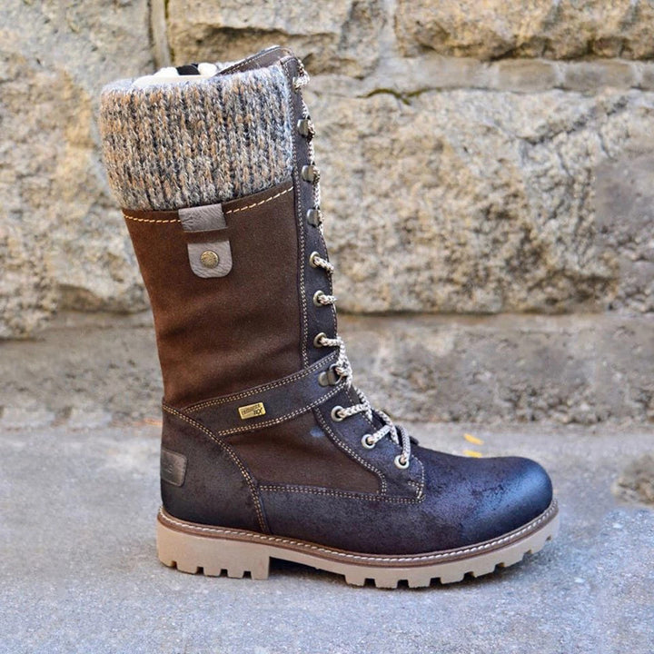 Rutschfeste Winterstiefel mit niedrigem Absatz
