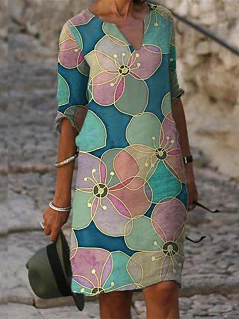 Echoarchiv | Bezauberndes Kleid Mit Blumenmuster Für Frauen