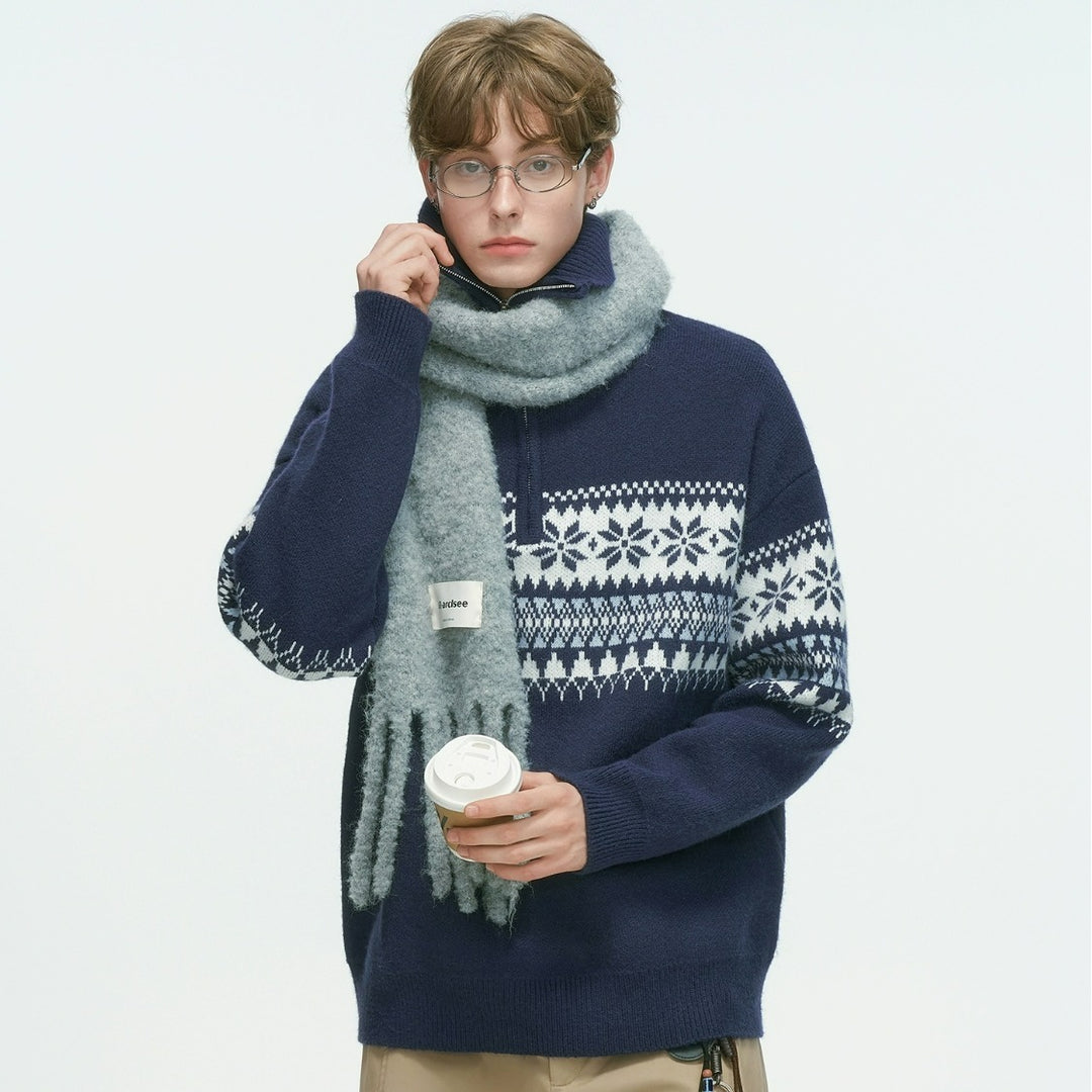 Unisex-Weihnachtspullover mit Reißverschluss