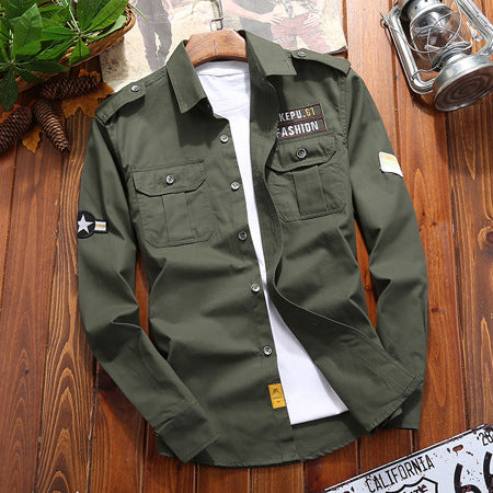 Herren Field-Hemdjacke mit Epauletten und Brustpattentaschen – Taviero