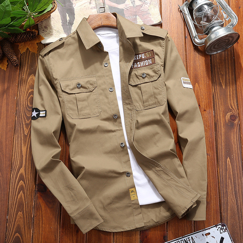 Herren Field-Hemdjacke mit Epauletten und Brustpattentaschen – Taviero