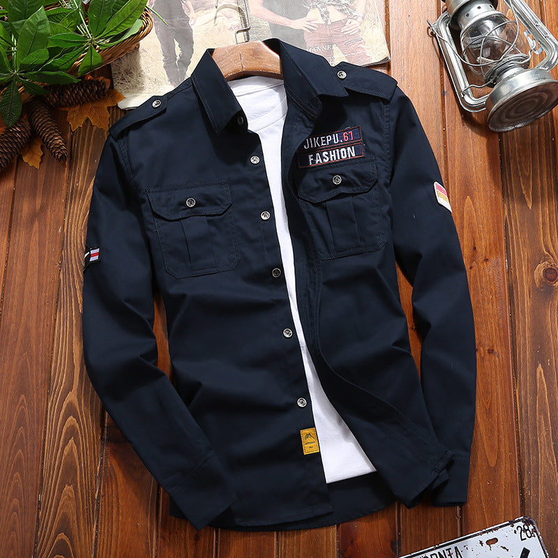 Herren Field-Hemdjacke mit Epauletten und Brustpattentaschen – Taviero