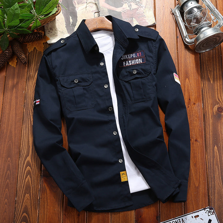 Herren Field-Hemdjacke mit Epauletten und Brustpattentaschen – Taviero
